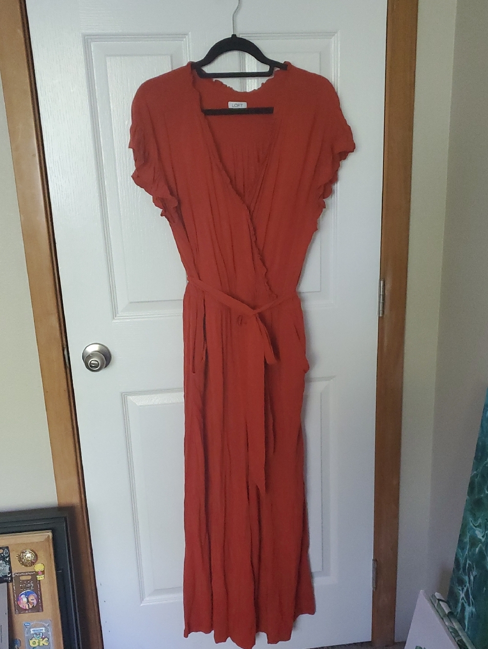 LOFT Terracotta Wrap Jumpsuit